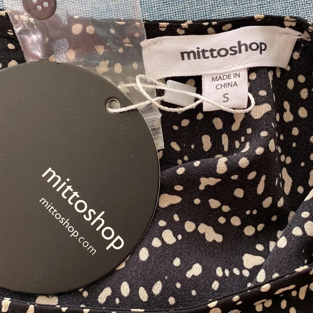 Mittoshop Milky Way black mini A-line dress size S